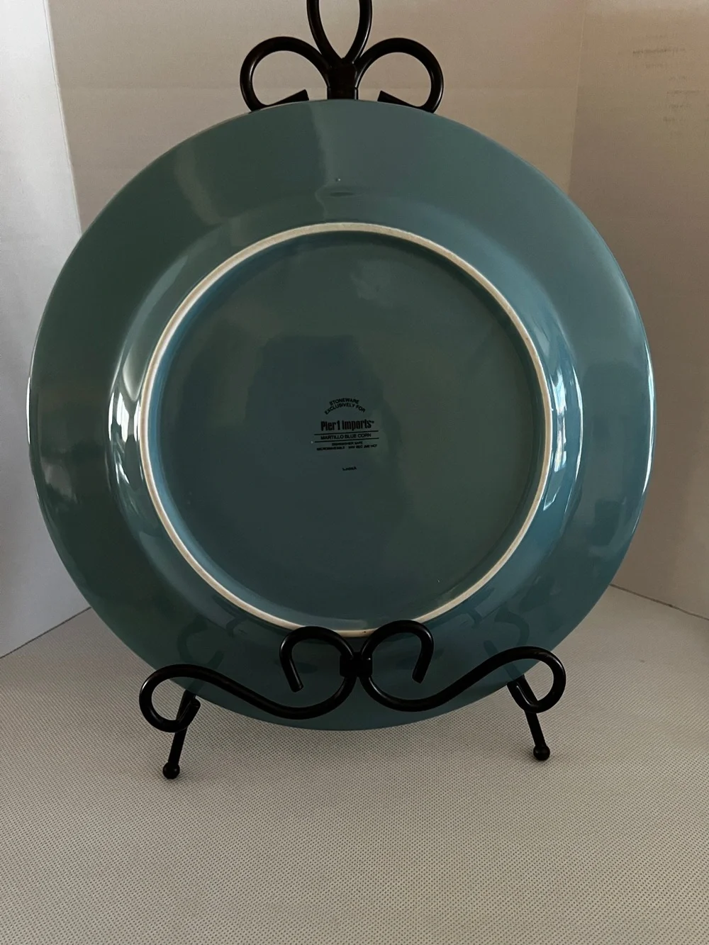 Pier 1 Martillo Dinner Plate Turquoise Ceramic Sz 10.5”